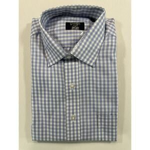 Gitman Bros For McCalls Dress Shirt 17 35 Blue Check Made USA NWT
